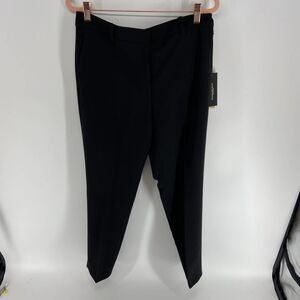 Donna Karan Black Blurred Lines Pleat Front Trouser Work Career Pant Women 8 NWT
